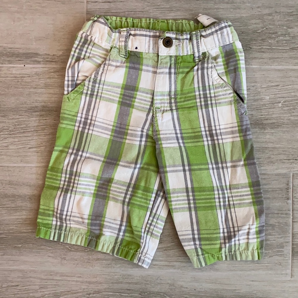 Boys green and gray shorts